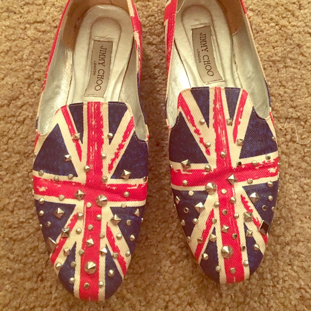 Jimmy Choo Flats Britain Flag